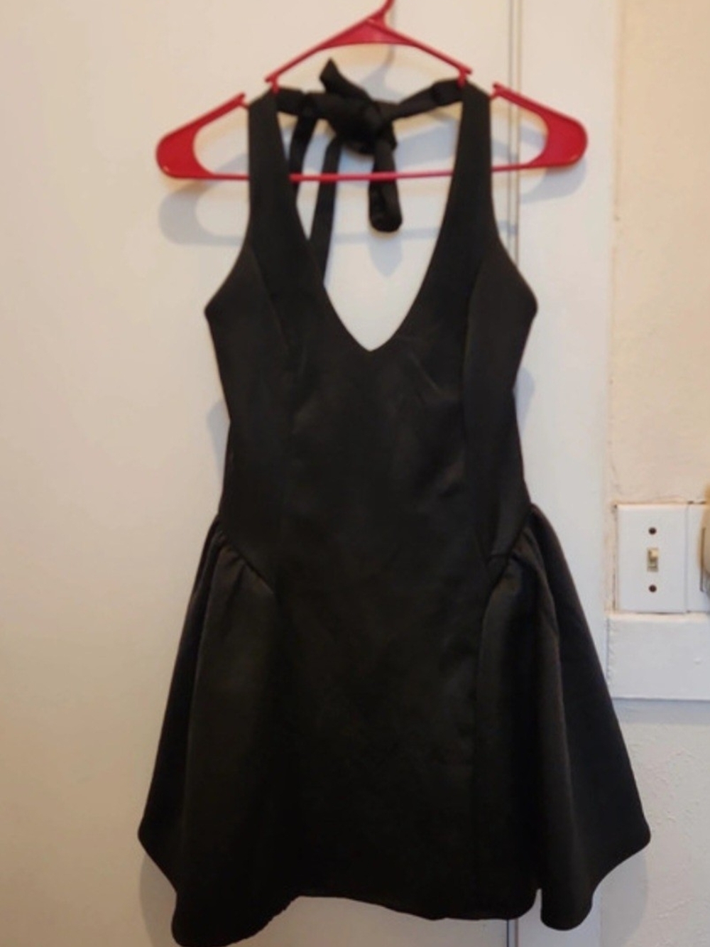 Windsor Black Halter Mini Dress with Tie Neck